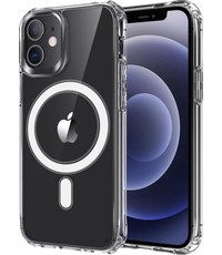 Merkloos Apple iPhone 12 met Oplaadfunctie hoesje – Transparant - voor magnetische Apple Oplader - Doorzichtig - iPhone 12 / 12 Pro met Oplaadfunctie cover