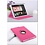 Ntech Hoes geschikt voor iPad 2021 / 2020 / 2019 (9e/8e/7e Generatie / 10.2 inch) - 360° draaibare Bookcase - Pink