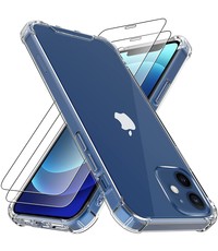 Ntech iPhone 13 hoesje  transparant siliconen met 2x iPhone 13 Screenprotector