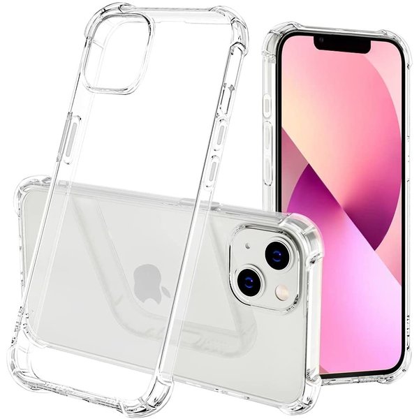 Ntech Hoesje Geschikt voor iPhone 13 hoesje - Hoesje Geschikt voor iPhone 13 case - Hoesje Geschikt voor iPhone 13 - Siliconen Hoesje Geschikt voor iPhone 13 - Transparant - Shockproof Case