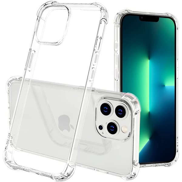 Ntech Hoesje Geschikt voor iPhone 13 Pro hoesje - Hoesje Geschikt voor iPhone 13 Pro case - Hoesje Geschikt voor iPhone 13 Pro - Siliconen Hoesje Geschikt voor iPhone 13 Pro - Transparant - Shockproof Case