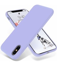 Merkloos Silicone case iPhone X / Xs - paars