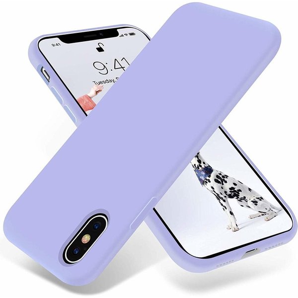 Merkloos Silicone case iPhone X / Xs - paars