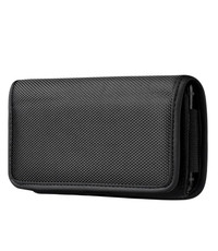 Ntech Riem Holster Hoesje - Universeel Telefoonhoesje Nylon Holster 5.5 Samsung Note 20 / Note 20 Ultra / S10 / S10 Plus/ S9 Plus/ S9 / S8 / Note 10 / Note 10 Lite 2020 / S10 Lite 2020 - Zwart