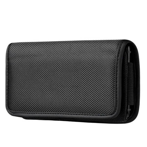 Ntech Riem Holster Hoesje - Universeel Telefoonhoesje Nylon Holster 5.5 Hoesje Geschikt Voor Samsung Galaxy Note 20 / Note 20 Ultra / S10 / S10 Plus/ S9 Plus/ S9 / S8 / Note 10 / Note 10 Lite 2020 / S10 Lite 2020 - Zwart