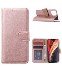 Ntech iPhone 13 Pro Max  bookcase Rose Goud