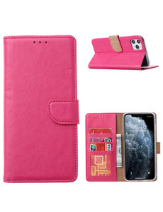 Ntech iPhone 13 Mini bookcase met 2x screenprotector Pink