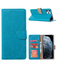 Ntech iPhone 13 Mini bookcase met 2x screenprotector Blauw