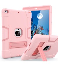 Ntech iPad 2021 Hoes - iPad 2020 hoes - Hoes iPad 2019  - iPad 10.2 hoes  - Schokbestendige Back Cover met kicktand - Hybrid Armor Case Rose Goud