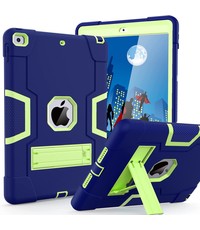 Ntech iPad 2021 Hoes - iPad 2020 hoes - Hoes iPad 2019  - iPad 10.2 hoes  - Schokbestendige Back Cover met kicktand - Hybrid Armor Case Blauw / Groen