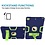 Ntech iPad 2021 Hoes - iPad 2020 hoes - Hoes iPad 2019  - iPad 10.2 hoes  - Schokbestendige Back Cover met kicktand - Hybrid Armor Case Blauw / Groen