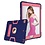 Ntech Hoes geschikt voor iPad 2021 / 2020 / 2019 (9e/8e/7e Generatie / 10.2 inch)  - Schokbestendige Back Cover met kicktand - Hybrid Armor Case Blauw / Pink