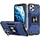 Ntech Hoesje Geschikt voor iPhone 13 - Heavy Duty Armor Hoesje met Kickstand ringhouder – Blauw