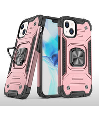 Ntech iPhone 13 Pro Hoesje - Heavy Duty Armor met kickstand ringhouder  Rose Goud