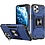 Ntech Hoesje Geschikt voor iPhone 13 Pro Max - Heavy Duty Armor Hoesje met Kickstand ringhouder – Blauw