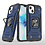 Ntech Hoesje Geschikt voor iPhone 13 Mini - Heavy Duty Armor Hoesje met Kickstand ringhouder – Blauw