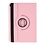 Ntech Hoes geschikt voor iPad 2021/2020/2019 (10.2 inch) draaibaar + screenprotector - tempered glass + stylus pen - Licht Roze