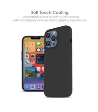 Ntech iPhone 13 Siliconen backcover met microvezel Zwart