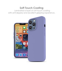 Ntech iPhone 13 Siliconen backcover met microvezel Lila