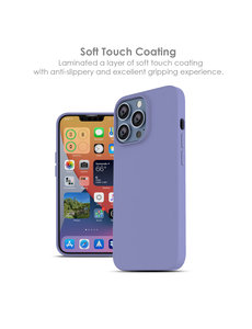 Ntech iPhone 13 Siliconen backcover met microvezel Lila