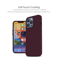 Ntech iPhone 13 Siliconen backcover met microvezel  Wine Rood