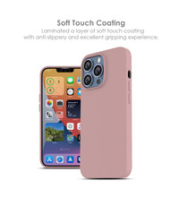 Ntech iPhone 13 Siliconen backcover met microvezel  Licht Roze