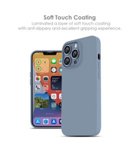 Ntech iPhone 13 Siliconen backcover met microvezel  Licht Blauw