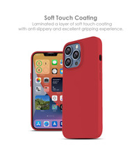 Ntech iPhone 13 Siliconen backcover met microvezel  Rood