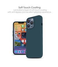 Ntech iPhone 13 Siliconen backcover met microvezel Pine Groen