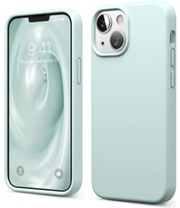 Ntech iPhone 13 Mini Siliconen backcover met microvezel Mint Groen