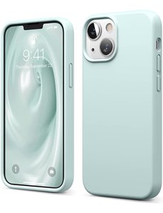 Ntech iPhone 13 Mini Siliconen backcover met microvezel Mint Groen