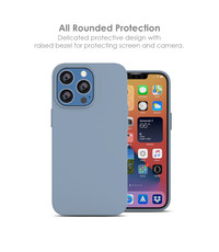 Ntech iPhone 13 Mini Siliconen backcover met microvezel Licht Blauw