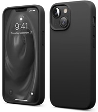 Ntech iPhone 13 Mini Siliconen backcover met microvezel Zwart