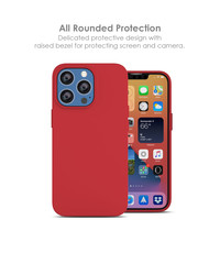 Ntech iPhone 13 Mini Siliconen backcover met microvezel Rood