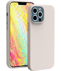 Ntech iPhone 13 Pro Siliconen backcover met microvezel Pink Sand