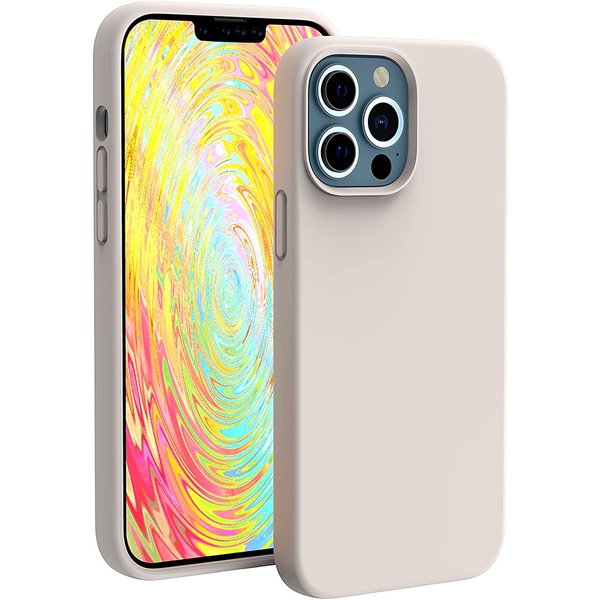 Ntech Hoesje Geschikt voor iPhone 13 Pro – Liquid siliconen backcover – Pink Sand