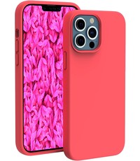 Ntech iPhone 13 Pro Siliconen backcover met microvezel Rood