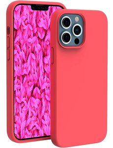 Ntech iPhone 13 Pro Siliconen backcover met microvezel Rood