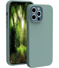 Ntech iPhone 13 Pro Siliconen backcover met microvezel Pine Groen