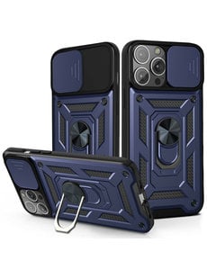 Ntech iPhone 13 Pro Max Hoesje met Camera Bescherming Blauw