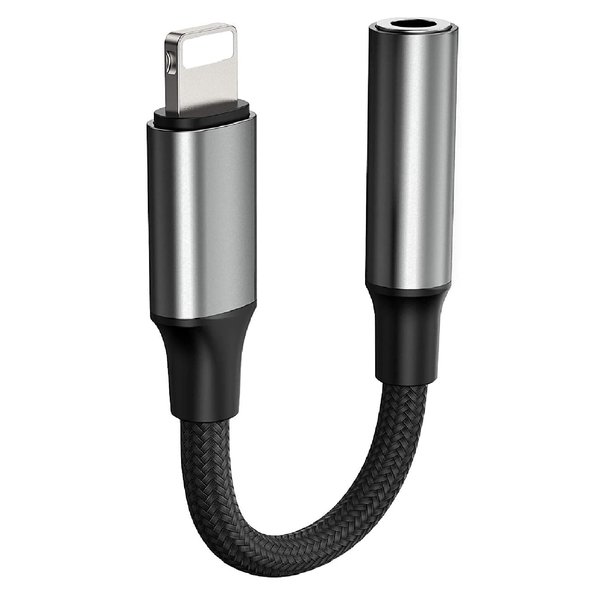 Ntech Kabel Geschikt voor de lightning poort en naar jack poort -  Geschikt voor iPhone 13 / Geschikt voor iPhone 12 / 13 Pro max / 12 Pro max/ 13 Pro / 12 Pro Jack 3.5 mm - Zwart