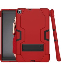 Merkloos Samsung Galaxy Tab A 10.1 Inch 2019 T510 / T515 Hybrid Shockproof Protection Case Armor met standaard (rood)