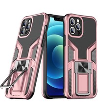 Ntech iPhone 13 Pro Max Schokbestendig hoesje met ringhouder Rose Goud