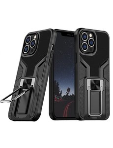 Ntech iPhone 13 Pro Max Schokbestendig hoesje met ringhouder Zwart