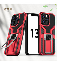 Ntech iPhone 13 Pro Schokbestendig hoesje met ringhouder Rood