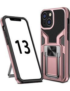 Ntech iPhone 13 Pro Schokbestendig hoesje met ringhouder Rose Goud