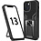 Ntech Hoesje Geschikt voor iPhone 13 Pro – Schokbestendig Ultra Slim Soft TPU Cover met kicktand Ringhouder – Zwart
