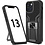 Ntech Hoesje Geschikt voor iPhone 13 Pro – Schokbestendig Ultra Slim Soft TPU Cover met kicktand Ringhouder – Zwart