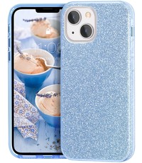 Ntech iPhone 13 Glitters bakccover hoesje Blauw