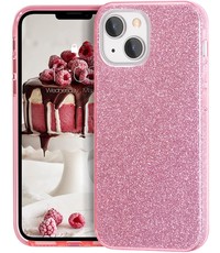 Ntech iPhone 13 Glitters bakccover hoesje Roze